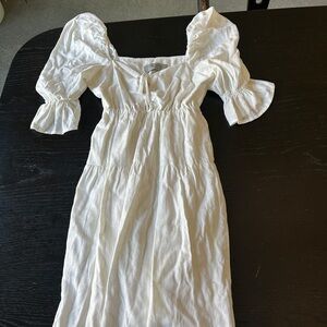 White Puff Sleeve Dress